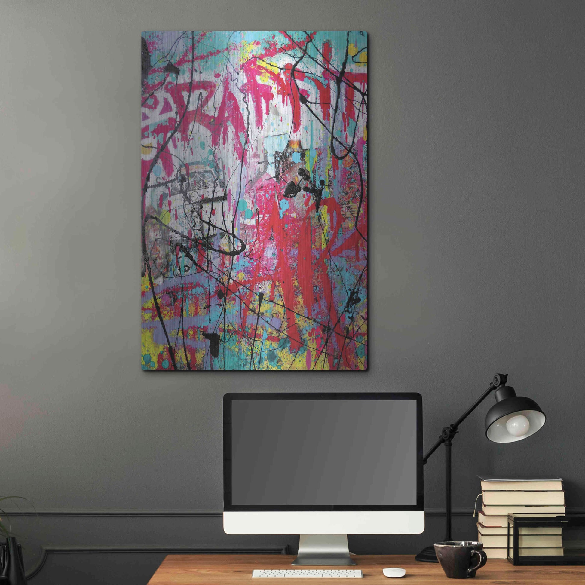 Luxe Metal Art 'Graffiti' by David Drioton, Metal Wall Art,24x36
