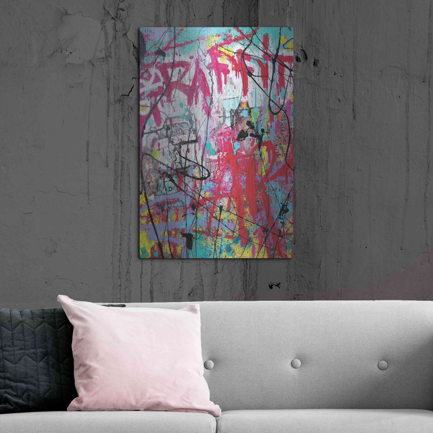 Luxe Metal Art 'Graffiti' by David Drioton, Metal Wall Art,24x36