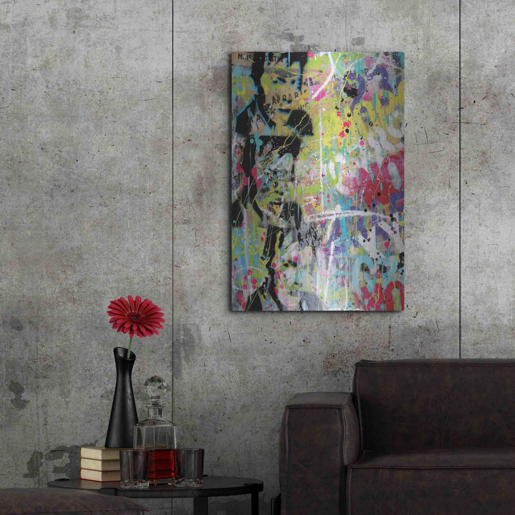 Luxe Metal Art 'Him' by David Drioton, Metal Wall Art,24x36