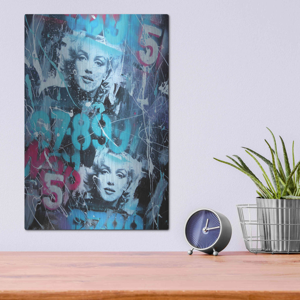 Luxe Metal Art 'Monroe Street 2' by David Drioton, Metal Wall Art,12x16