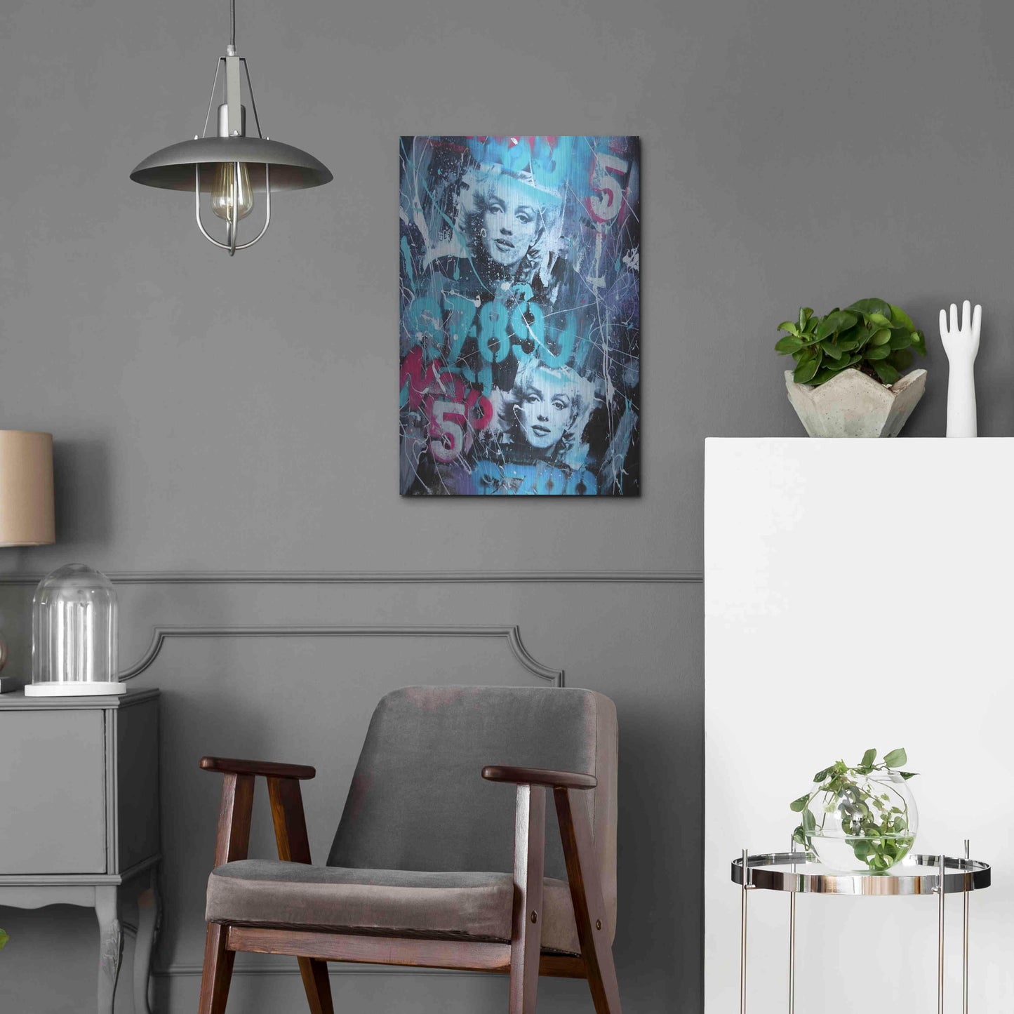 Luxe Metal Art 'Monroe Street 2' by David Drioton, Metal Wall Art,16x24