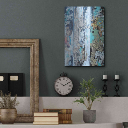 Luxe Metal Art 'Old News 2' by David Drioton, Metal Wall Art,12x16