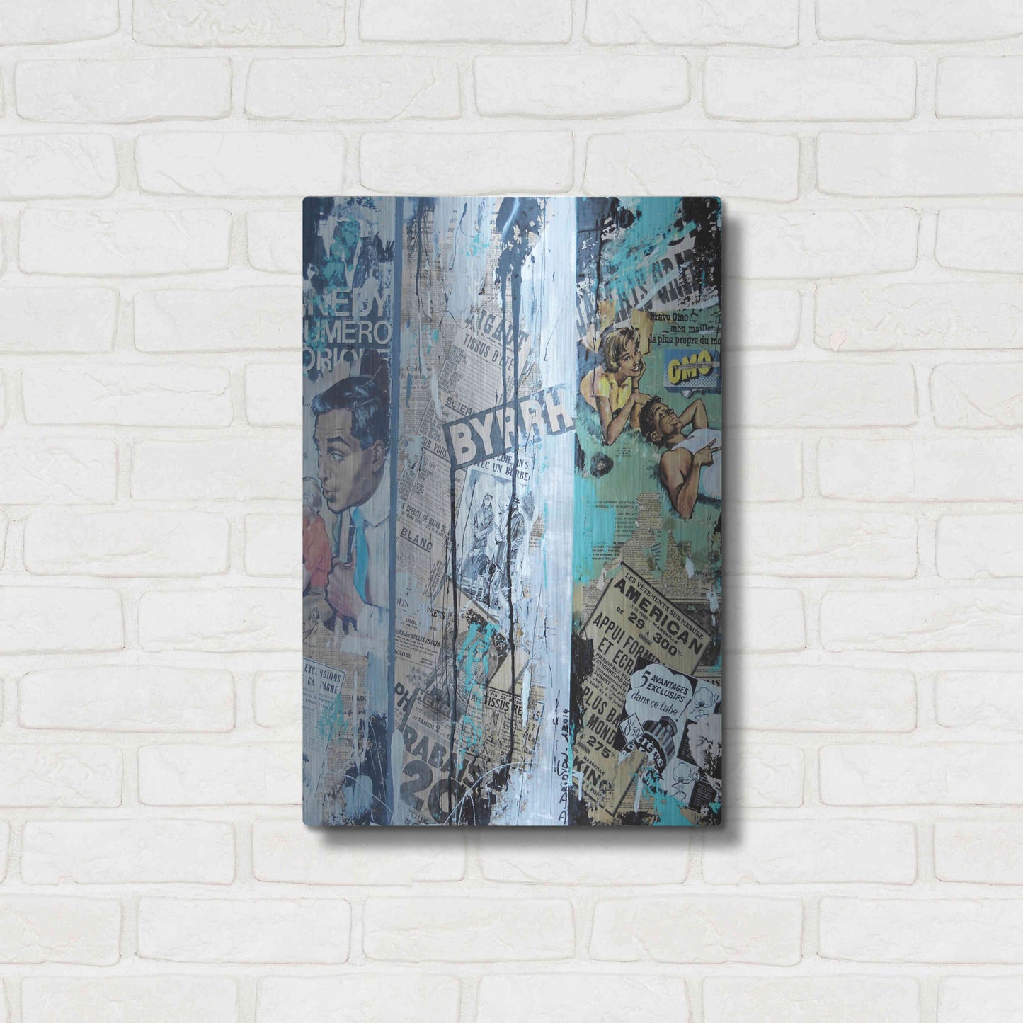Luxe Metal Art 'Old News 2' by David Drioton, Metal Wall Art,16x24