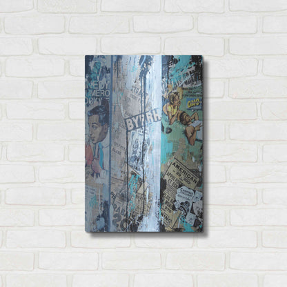 Luxe Metal Art 'Old News 2' by David Drioton, Metal Wall Art,16x24