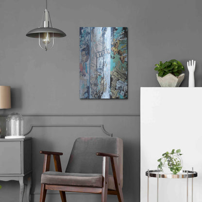 Luxe Metal Art 'Old News 2' by David Drioton, Metal Wall Art,16x24
