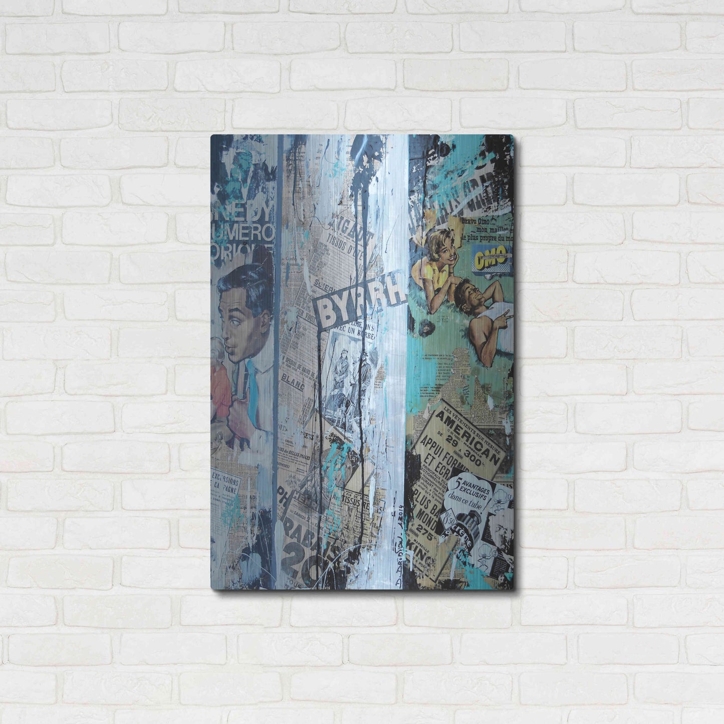 Luxe Metal Art 'Old News 2' by David Drioton, Metal Wall Art,24x36