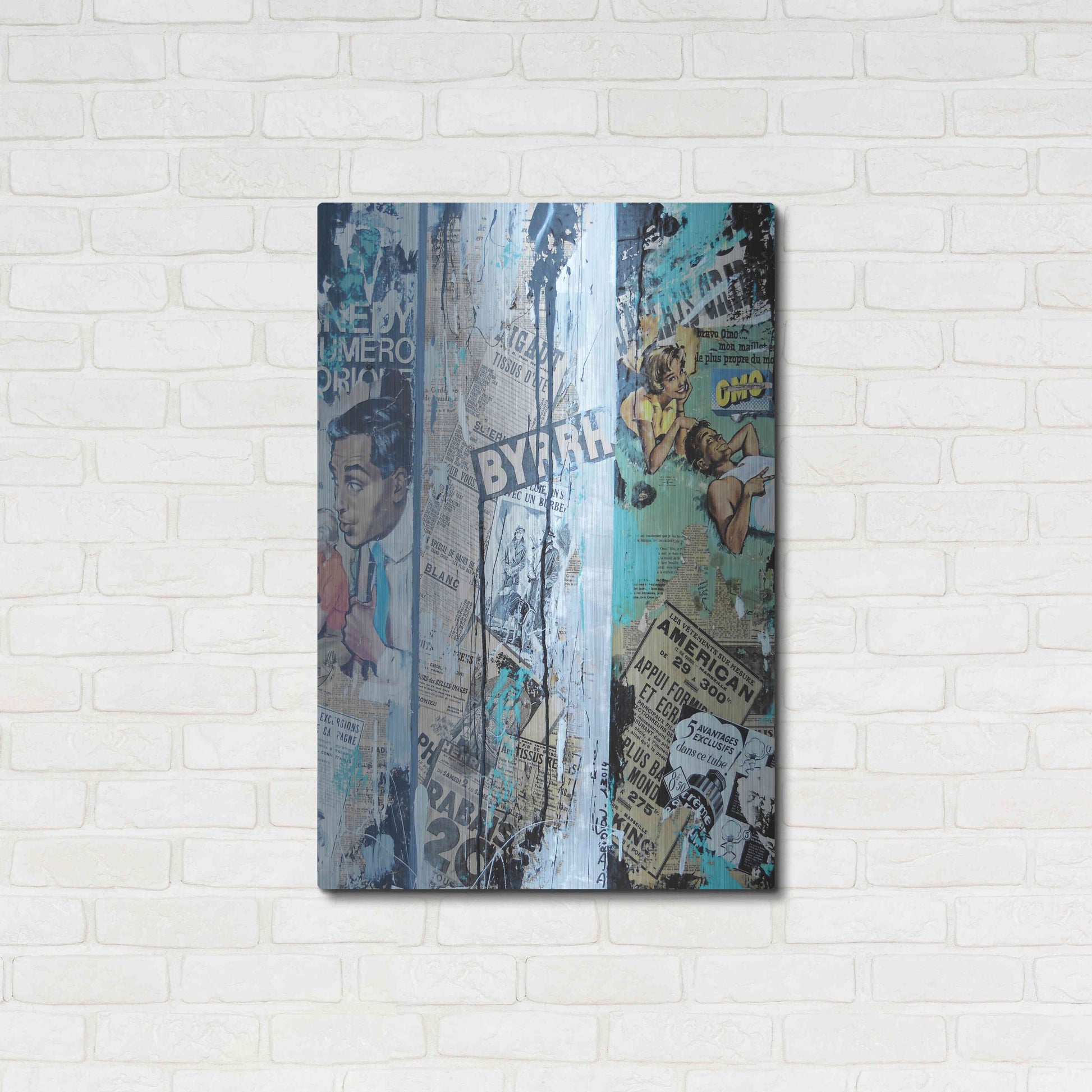 Luxe Metal Art 'Old News 2' by David Drioton, Metal Wall Art,24x36