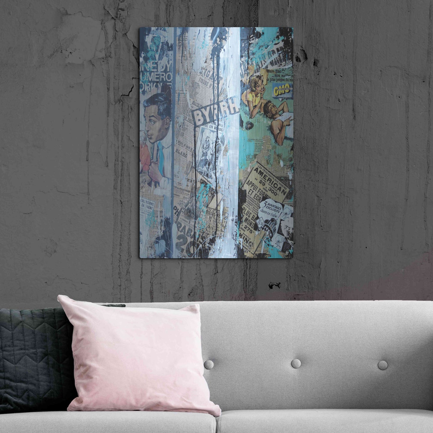 Luxe Metal Art 'Old News 2' by David Drioton, Metal Wall Art,24x36