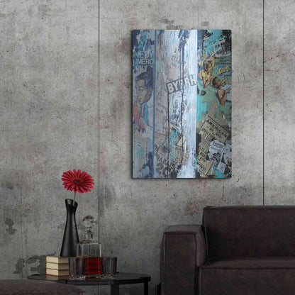 Luxe Metal Art 'Old News 2' by David Drioton, Metal Wall Art,24x36