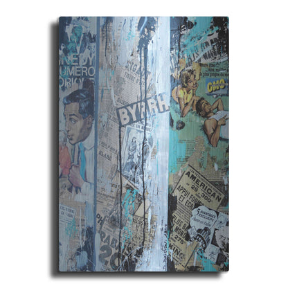 Luxe Metal Art 'Old News 2' by David Drioton, Metal Wall Art
