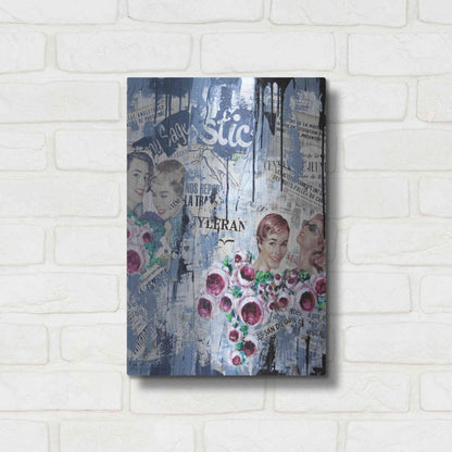 Luxe Metal Art 'Old News 3' by David Drioton, Metal Wall Art,12x16