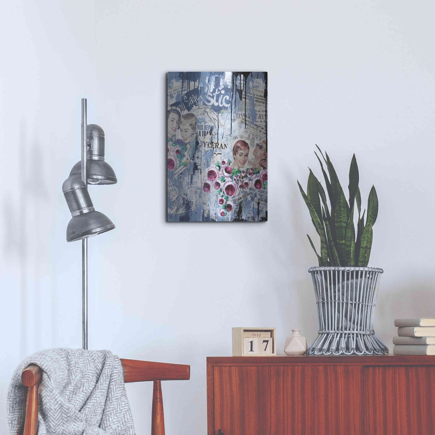 Luxe Metal Art 'Old News 3' by David Drioton, Metal Wall Art,16x24