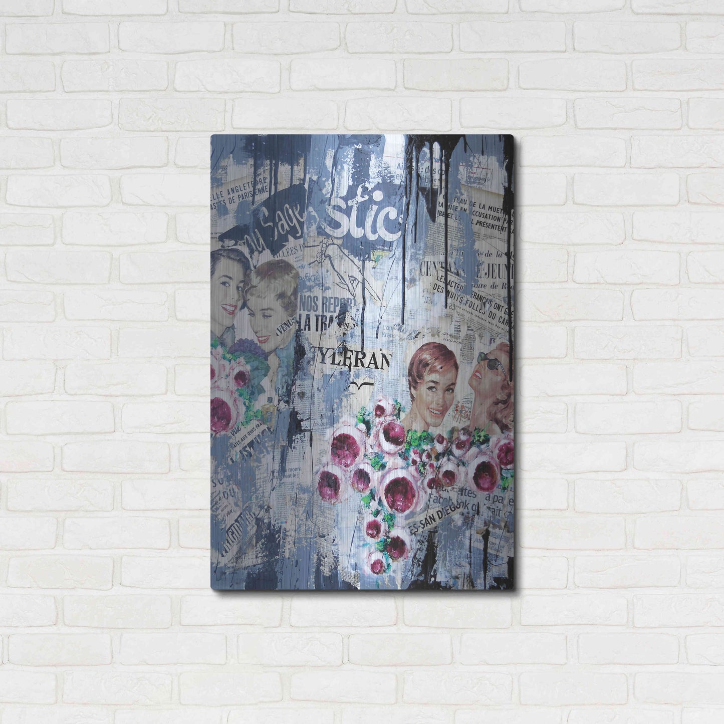 Luxe Metal Art 'Old News 3' by David Drioton, Metal Wall Art,24x36