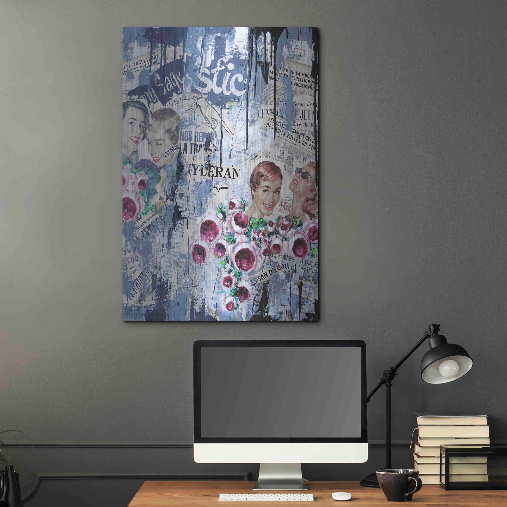 Luxe Metal Art 'Old News 3' by David Drioton, Metal Wall Art,24x36