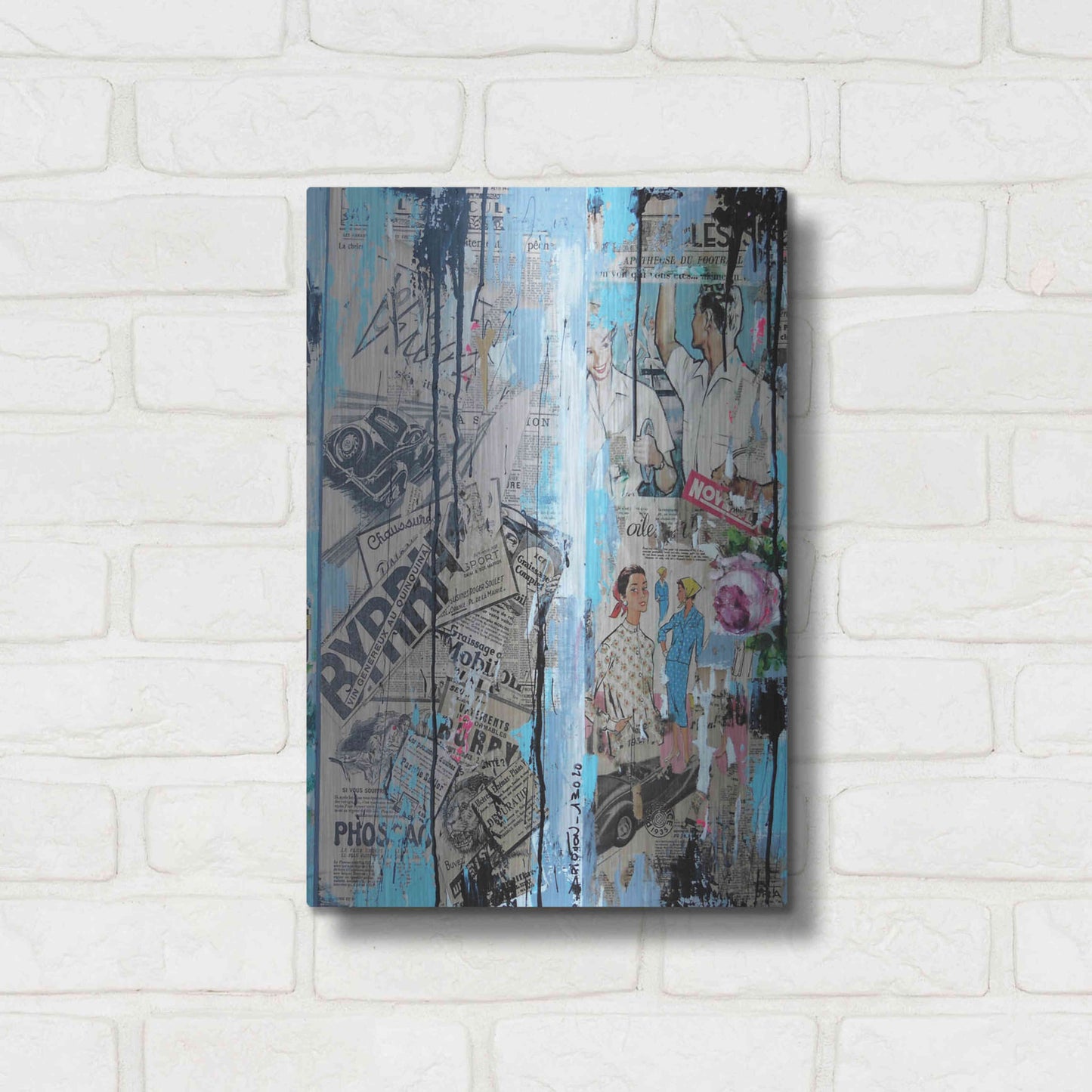 Luxe Metal Art 'Old News' by David Drioton, Metal Wall Art,12x16