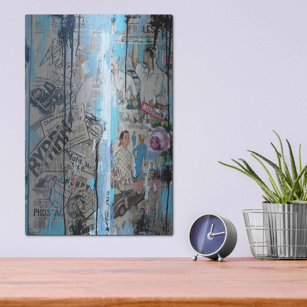 Luxe Metal Art 'Old News' by David Drioton, Metal Wall Art,12x16