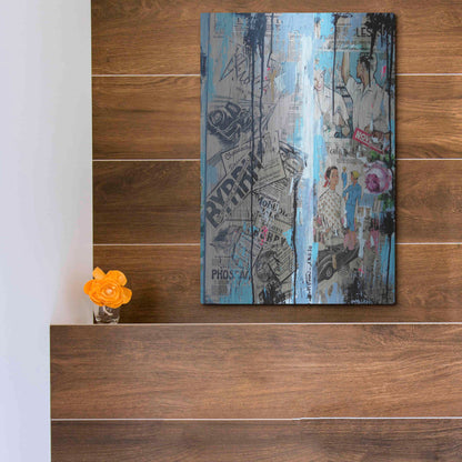 Luxe Metal Art 'Old News' by David Drioton, Metal Wall Art,12x16