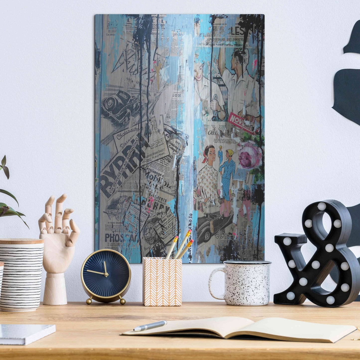 Luxe Metal Art 'Old News' by David Drioton, Metal Wall Art,12x16