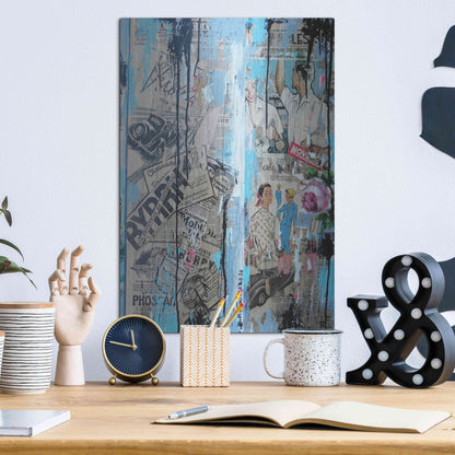 Luxe Metal Art 'Old News' by David Drioton, Metal Wall Art,12x16