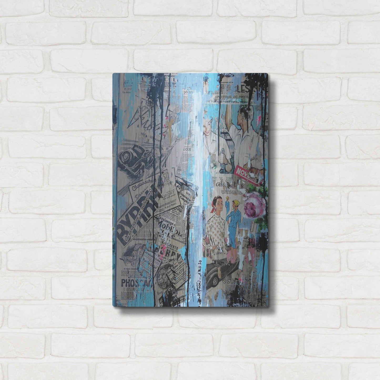 Luxe Metal Art 'Old News' by David Drioton, Metal Wall Art,16x24