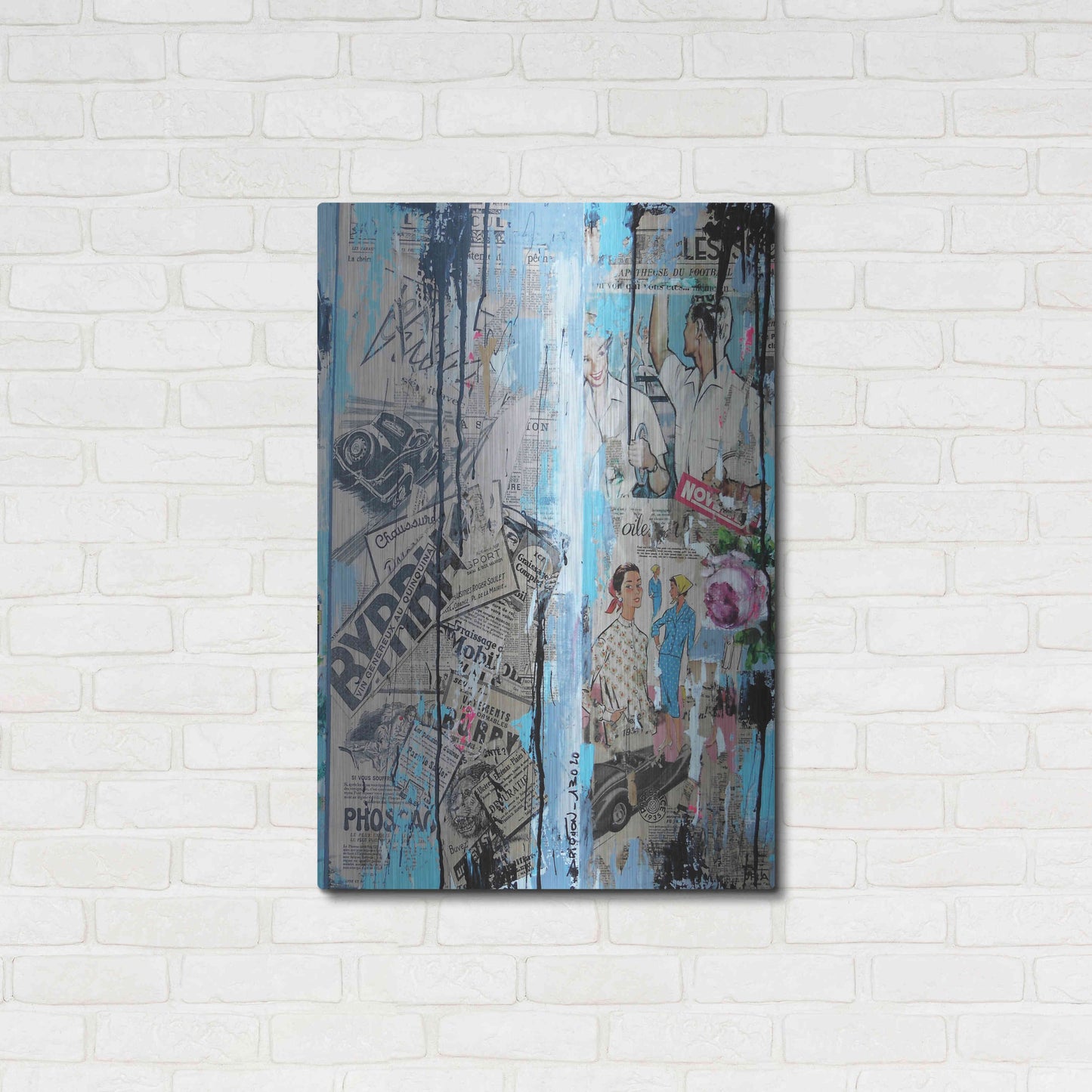 Luxe Metal Art 'Old News' by David Drioton, Metal Wall Art,24x36