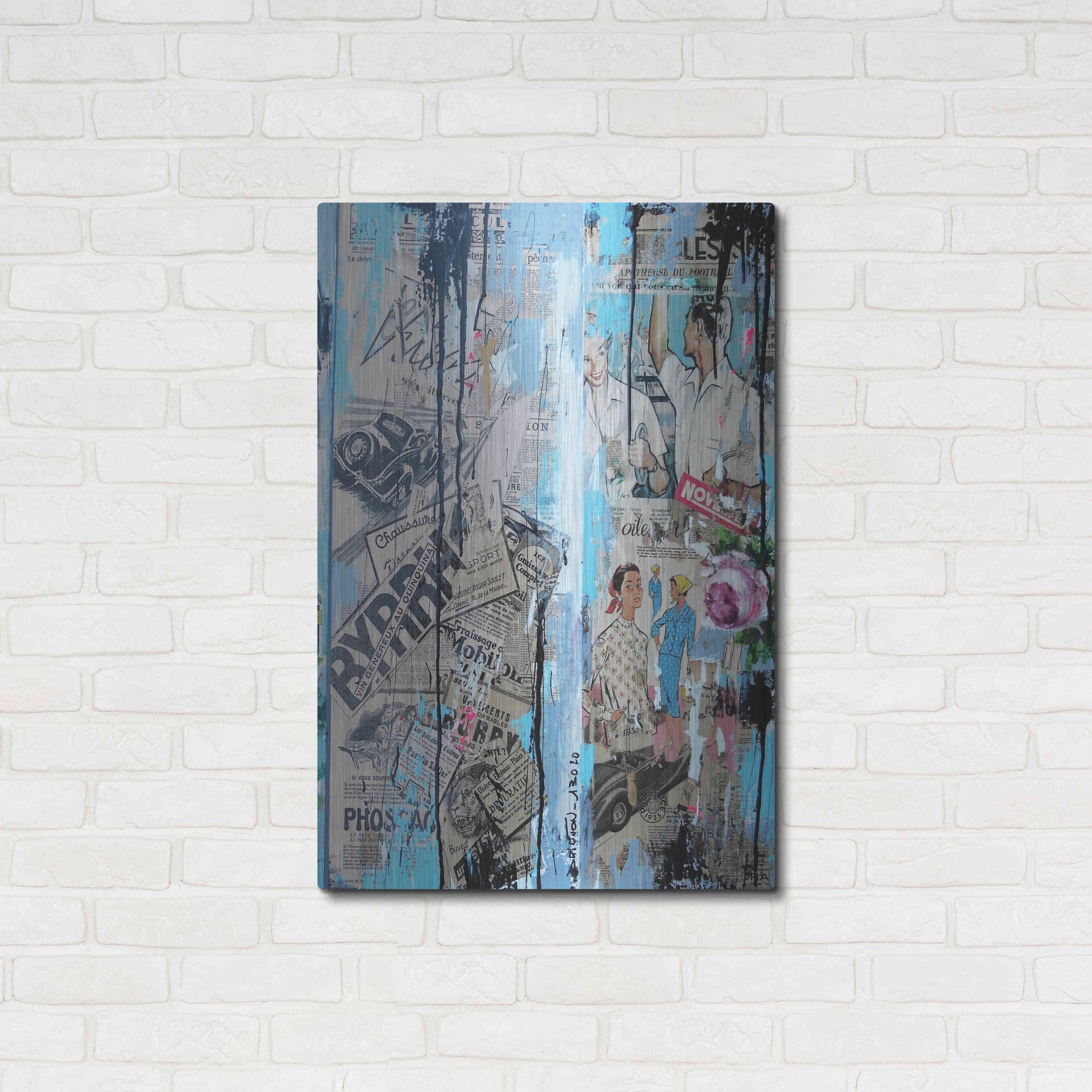 Luxe Metal Art 'Old News' by David Drioton, Metal Wall Art,24x36