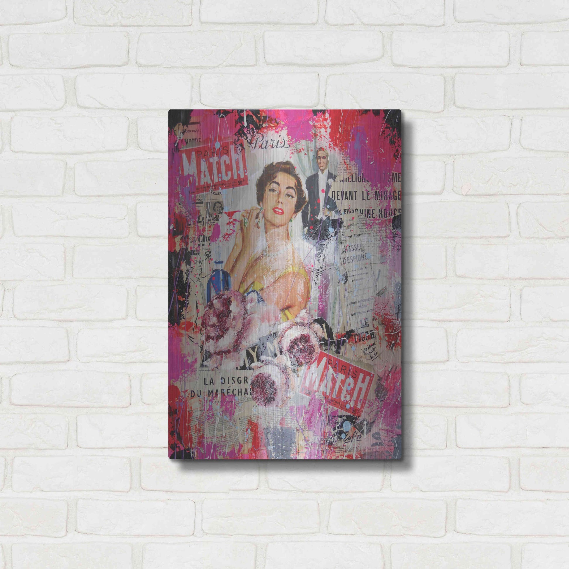 Luxe Metal Art 'Paris Match' by David Drioton, Metal Wall Art,16x24