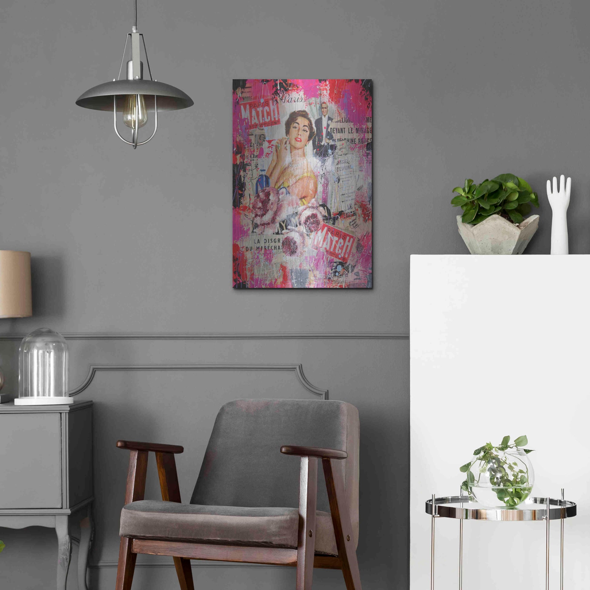 Luxe Metal Art 'Paris Match' by David Drioton, Metal Wall Art,16x24