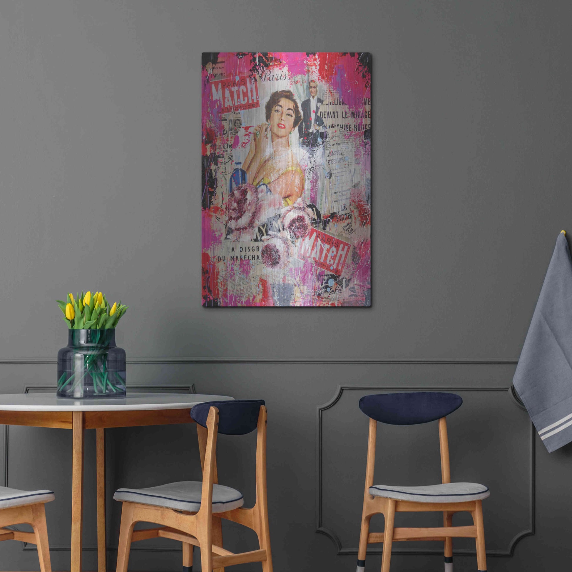 Luxe Metal Art 'Paris Match' by David Drioton, Metal Wall Art,24x36