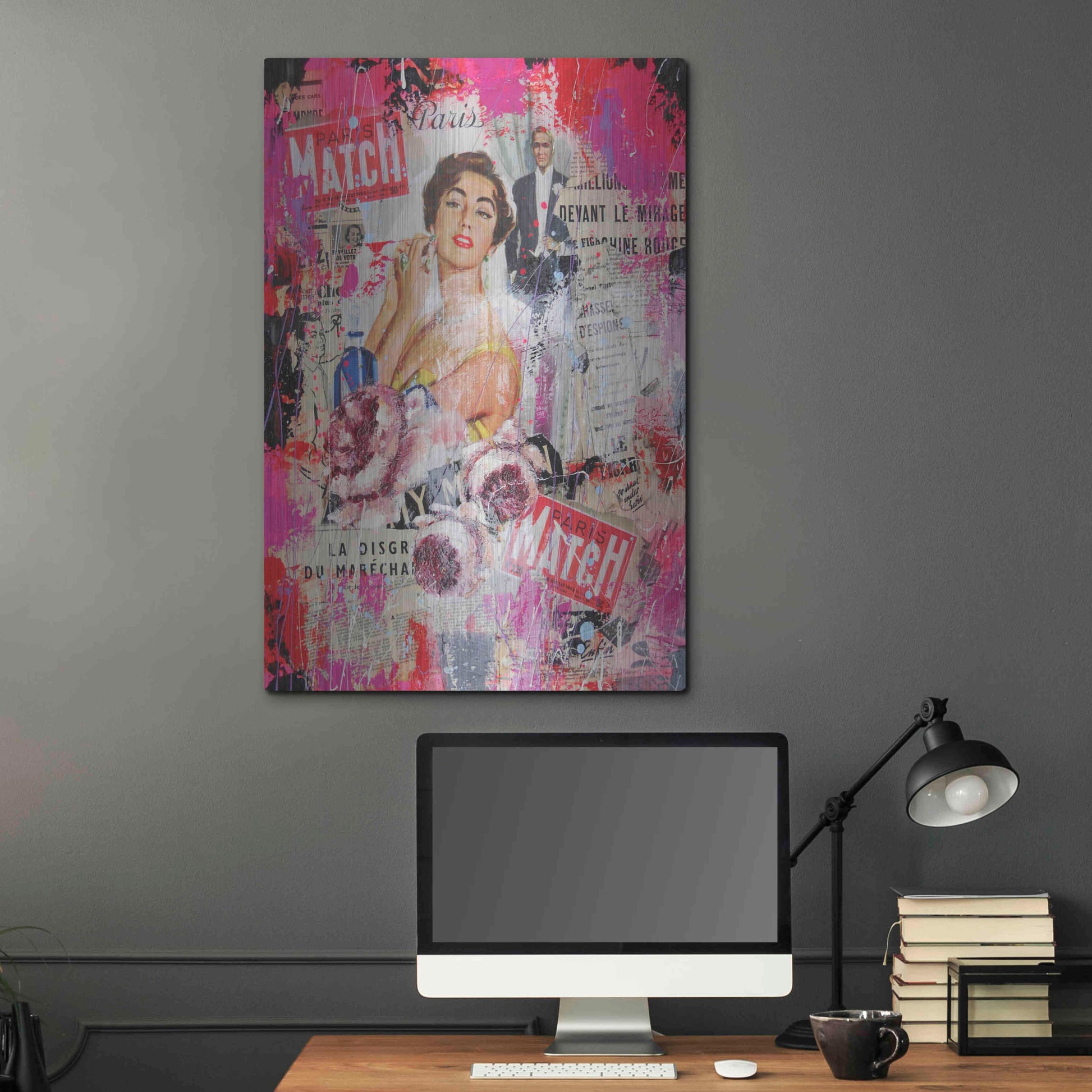 Luxe Metal Art 'Paris Match' by David Drioton, Metal Wall Art,24x36