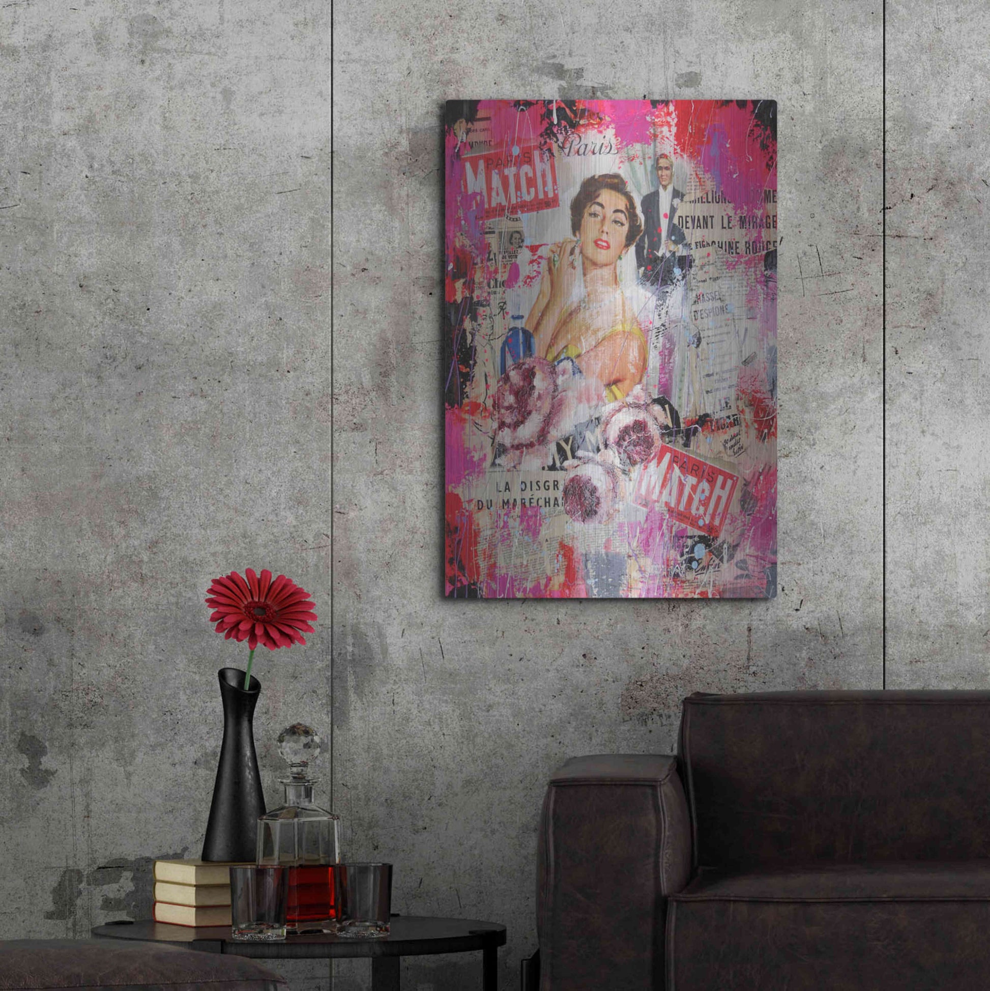 Luxe Metal Art 'Paris Match' by David Drioton, Metal Wall Art,24x36