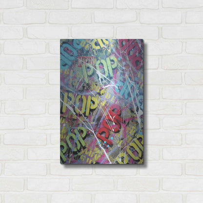 Luxe Metal Art 'Pop as Brushstokes' by David Drioton, Metal Wall Art,16x24