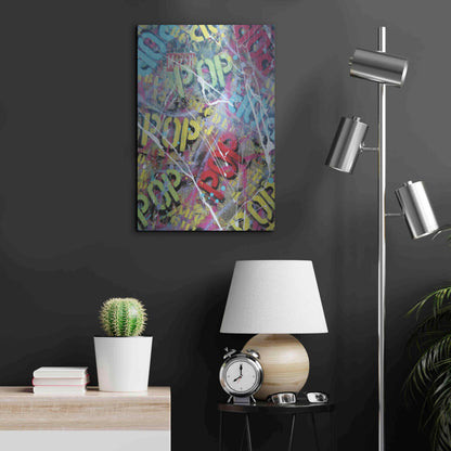 Luxe Metal Art 'Pop as Brushstokes' by David Drioton, Metal Wall Art,16x24