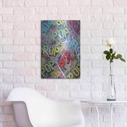Luxe Metal Art 'Pop as Brushstokes' by David Drioton, Metal Wall Art,16x24