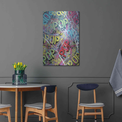 Luxe Metal Art 'Pop as Brushstokes' by David Drioton, Metal Wall Art,24x36