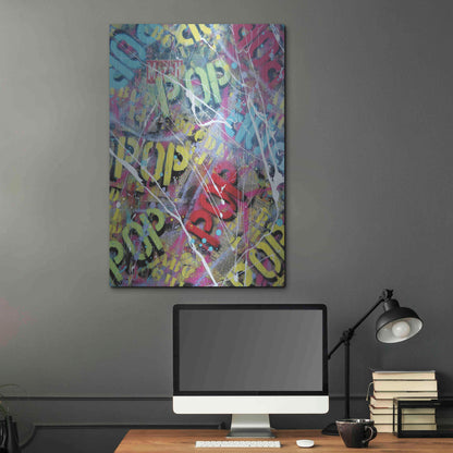 Luxe Metal Art 'Pop as Brushstokes' by David Drioton, Metal Wall Art,24x36