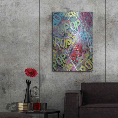 Luxe Metal Art 'Pop as Brushstokes' by David Drioton, Metal Wall Art,24x36