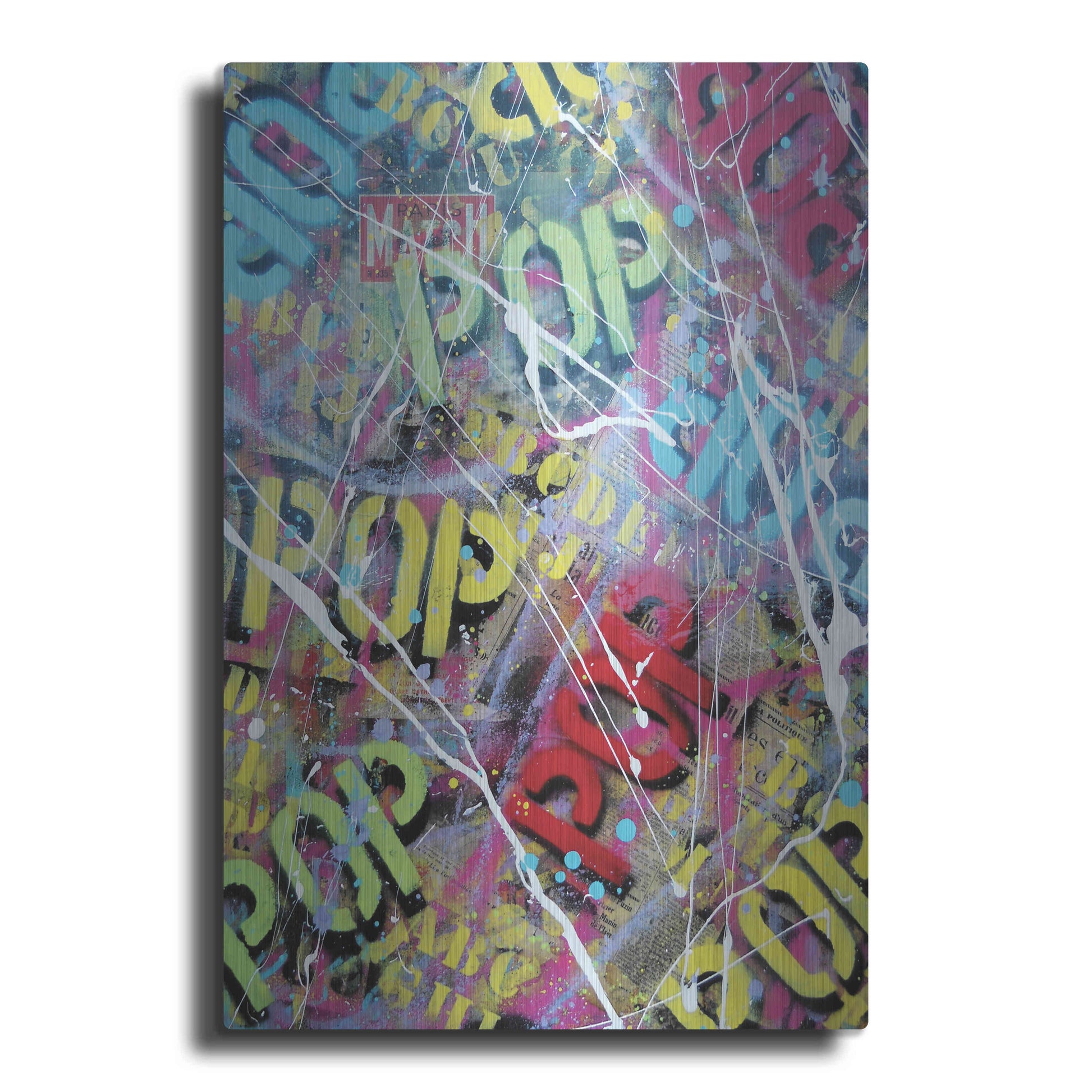 Luxe Metal Art 'Pop as Brushstokes' by David Drioton, Metal Wall Art