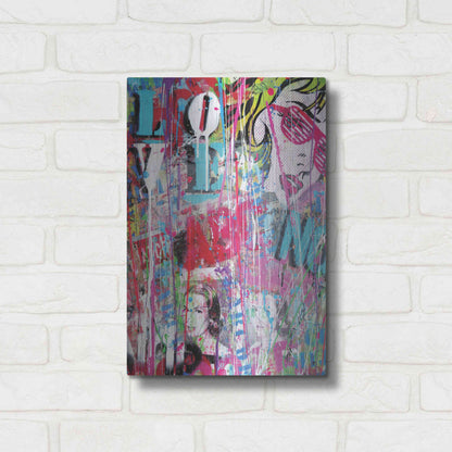Luxe Metal Art 'Pop Love' by David Drioton, Metal Wall Art,12x16