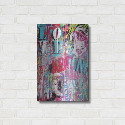 Luxe Metal Art 'Pop Love' by David Drioton, Metal Wall Art,16x24