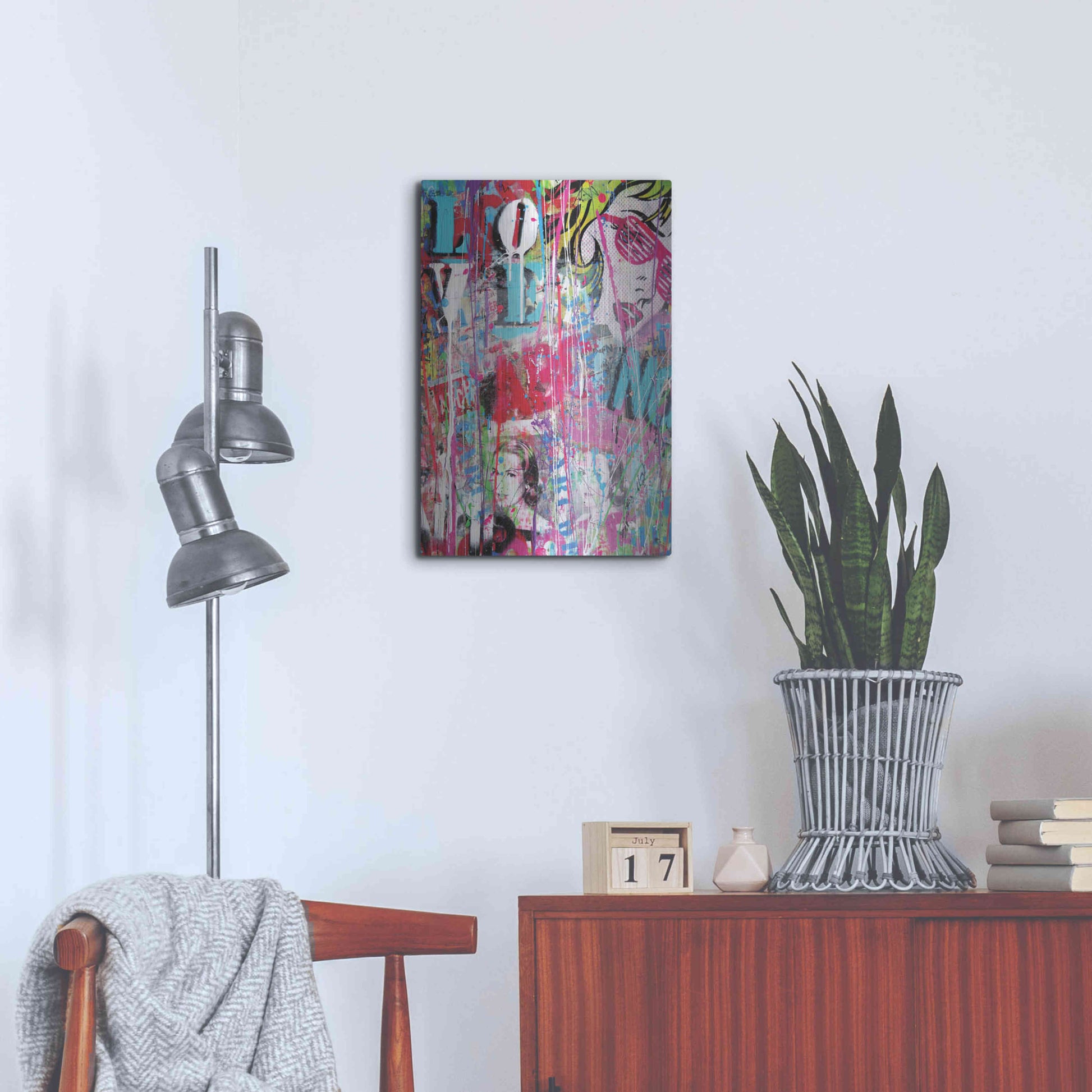 Luxe Metal Art 'Pop Love' by David Drioton, Metal Wall Art,16x24