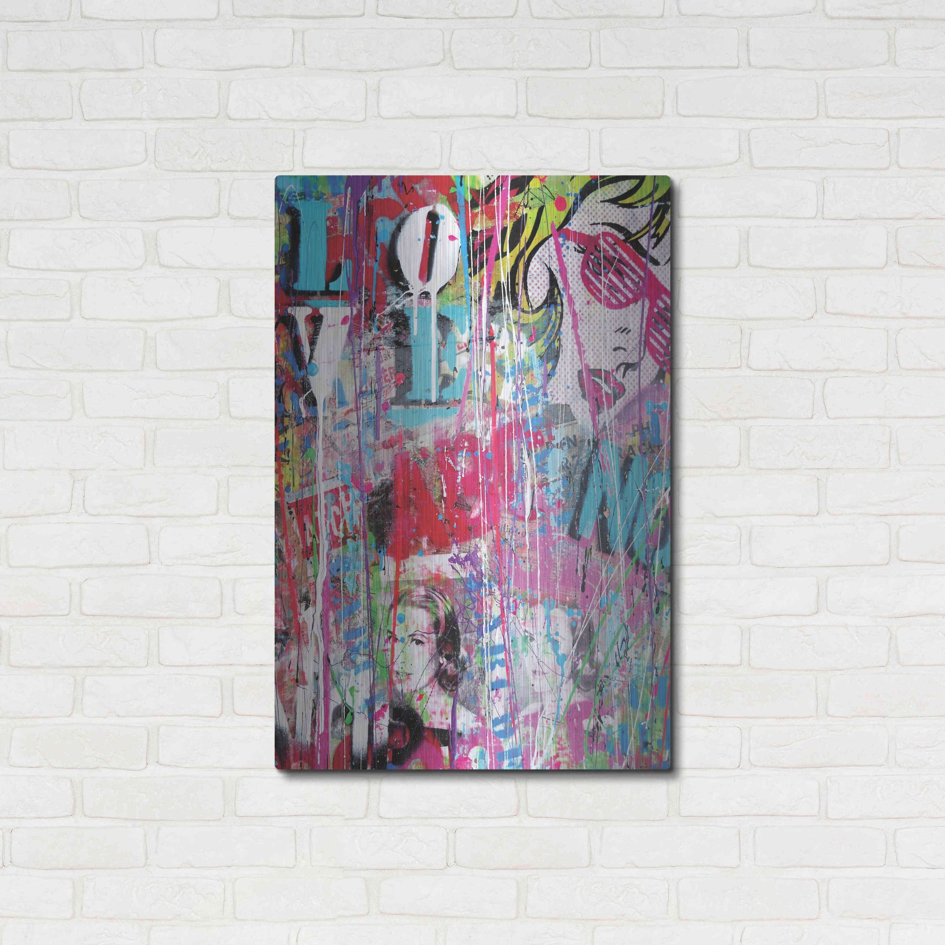 Luxe Metal Art 'Pop Love' by David Drioton, Metal Wall Art,24x36