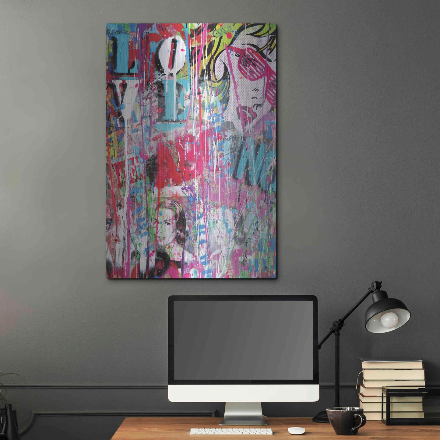 Luxe Metal Art 'Pop Love' by David Drioton, Metal Wall Art,24x36