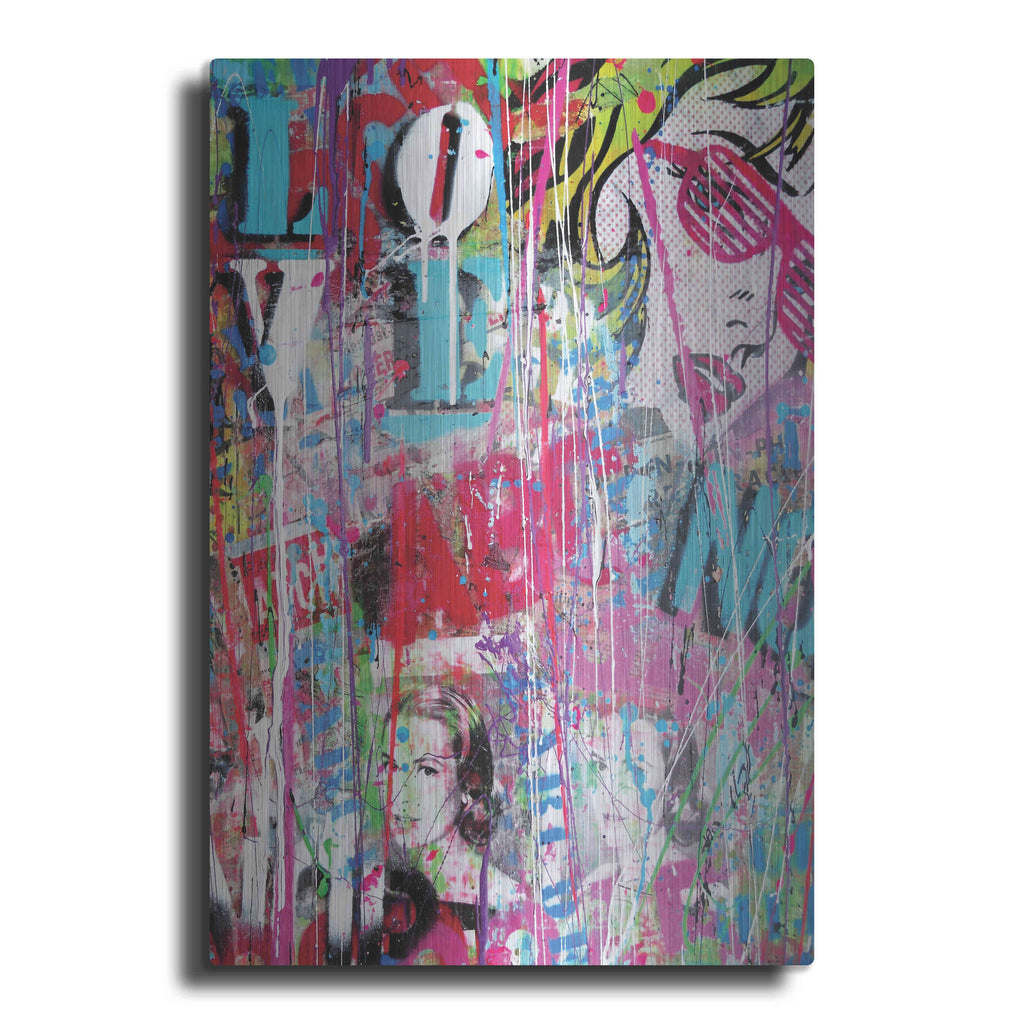 Luxe Metal Art 'Pop Love' by David Drioton, Metal Wall Art