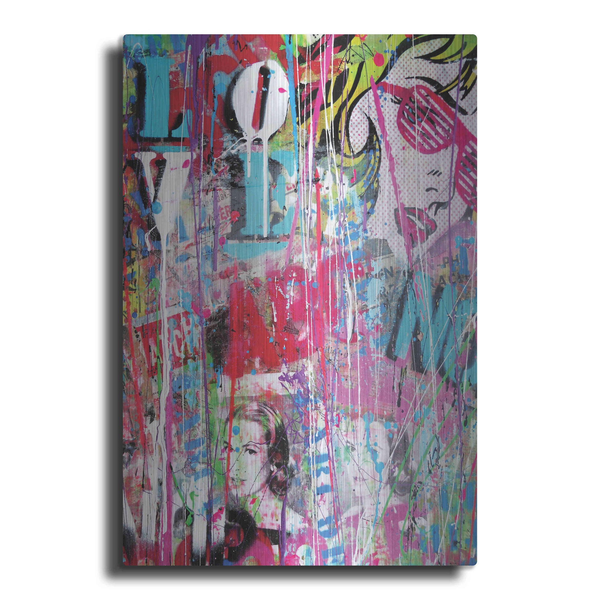 Luxe Metal Art 'Pop Love' by David Drioton, Metal Wall Art
