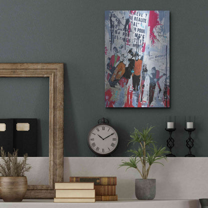 Luxe Metal Art 'Red Realite' by David Drioton, Metal Wall Art,12x16