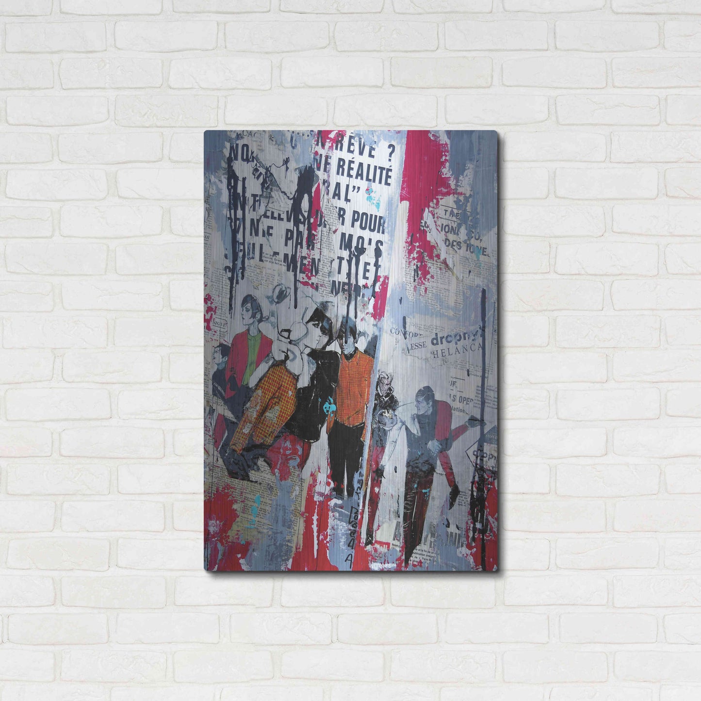 Luxe Metal Art 'Red Realite' by David Drioton, Metal Wall Art,24x36