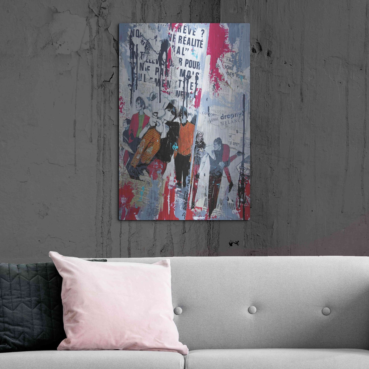 Luxe Metal Art 'Red Realite' by David Drioton, Metal Wall Art,24x36