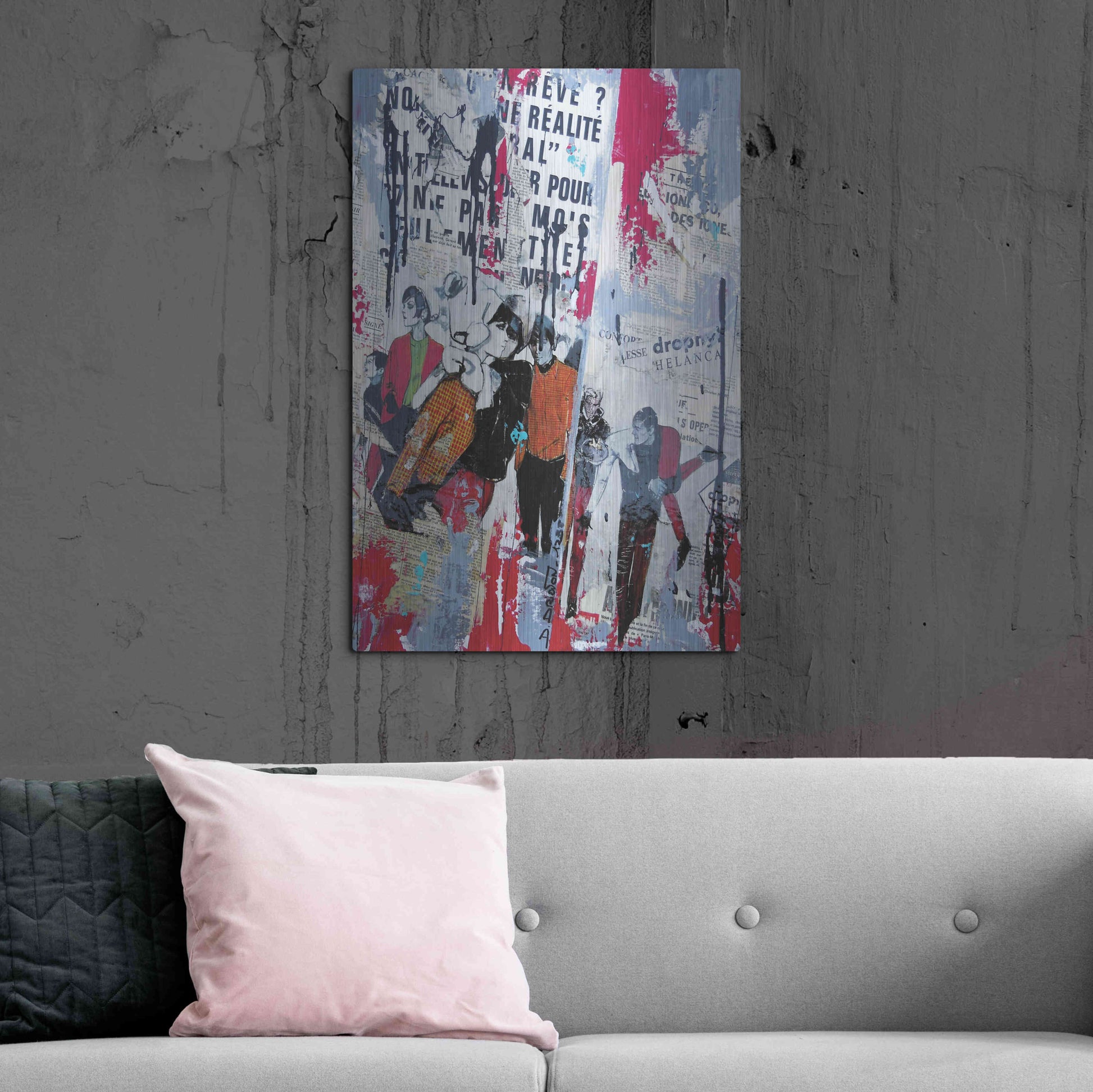 Luxe Metal Art 'Red Realite' by David Drioton, Metal Wall Art,24x36