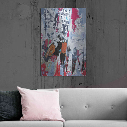 Luxe Metal Art 'Red Realite' by David Drioton, Metal Wall Art,24x36